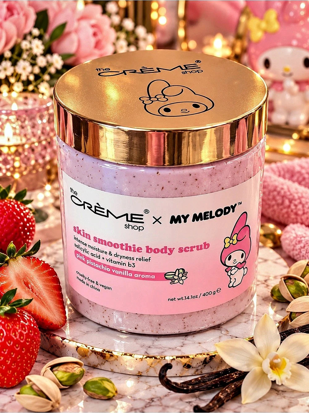 The Crème Shop x My Melody Skin Smoothie Body Scrub 14.1 oz NEW